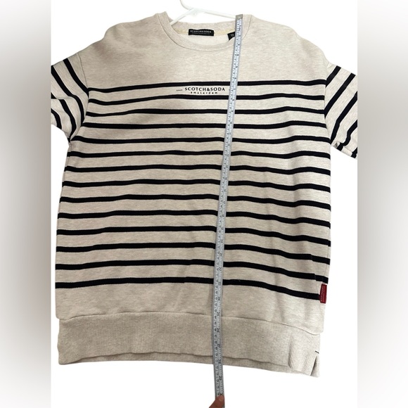 Scotch & Soda Cream and Black Crewneck Sweater Timeless Stripes - Picture 9 of 10